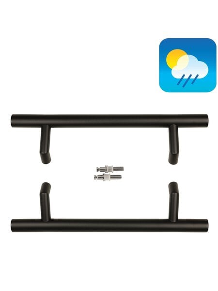 HDD Zwarte deurgreep STCOT 32/300/460 - UV Structuur -paar voor glas