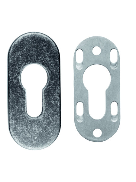 HDD 1 Veiligheidscilinderplaatje ovaal 9mm - Old Silver