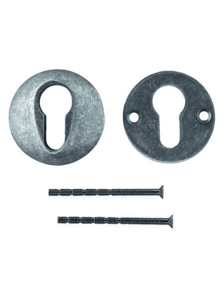 HDD Veiligheidscilinderplaatjes 8 mm - Old Silver- Rond PZ