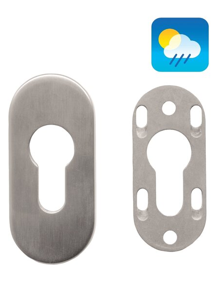 HDD 1 Veiligheidscilinderplaatje ovaal 9 mm - RVS