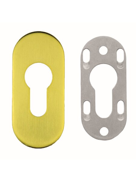 HDD 1 Veiligheidscilinderplaatje ovaal 6mm - Mat goud
