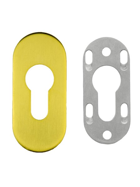 HDD 1 Veiligheidscilinderplaatje ovaal 9 mm - Mat goud