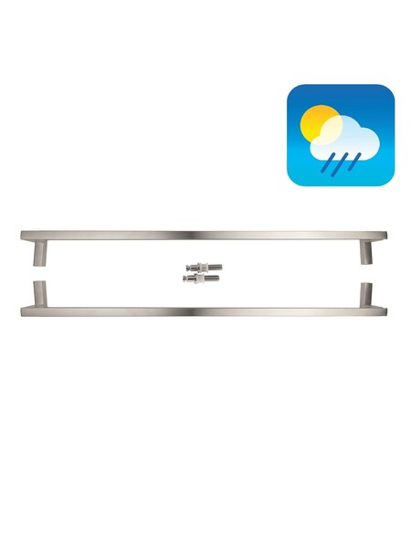 HDD RVS deurgreep SQUARE D 20/800mm - paar voor glas