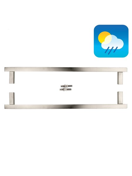 HDD RVS deurgreep SQUARE D 20/500mm - paar voor glas