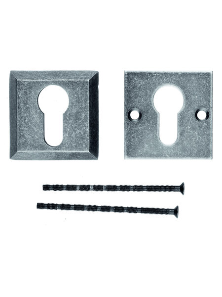 HDD Veiligheidscilinderplaatjes 8 mm - oud zilver - vierkant PZ