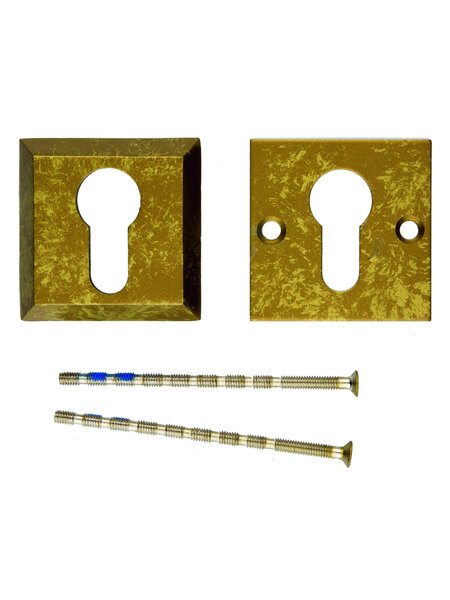 HDD Veiligheidscilinderplaatjes 10 mm - oud geel - vierkant PZ
