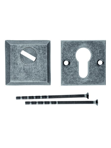HDD Veiligheids cilinderplaatjes SAFE 10 mm - Old Silver - Vierkant PZ