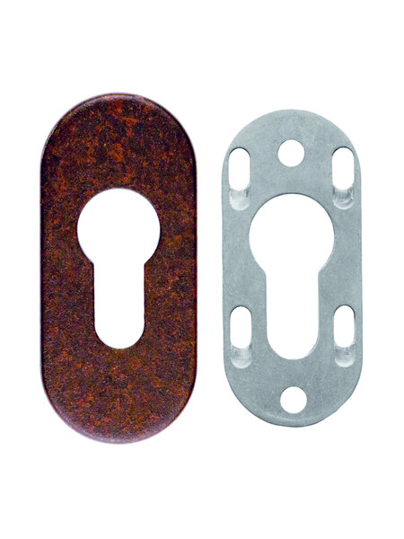 HDD 1 Veiligheidscilinderplaatje ovaal 9 mm - Roest