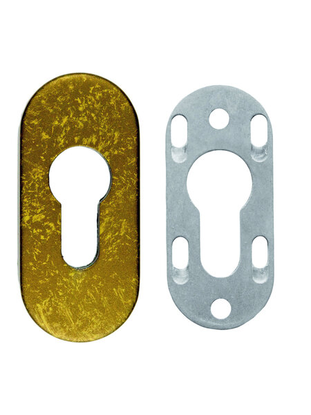 HDD 1 Veiligheidscilinderplaatje ovaal 6mm - Old yellow