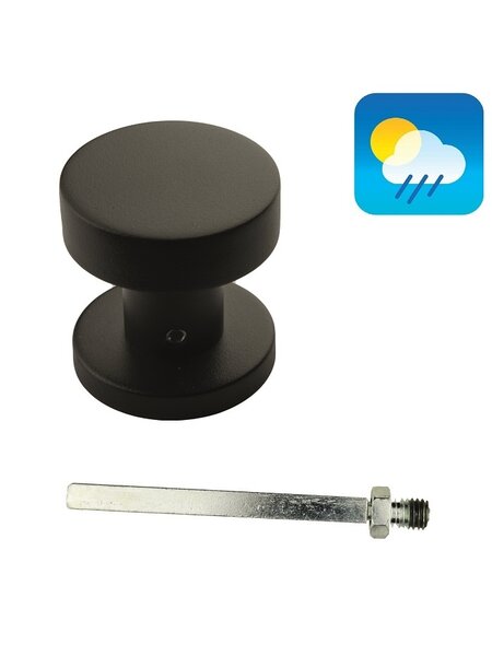 HDD Knop top PLAT op rozas zwart - structuur UV - vast