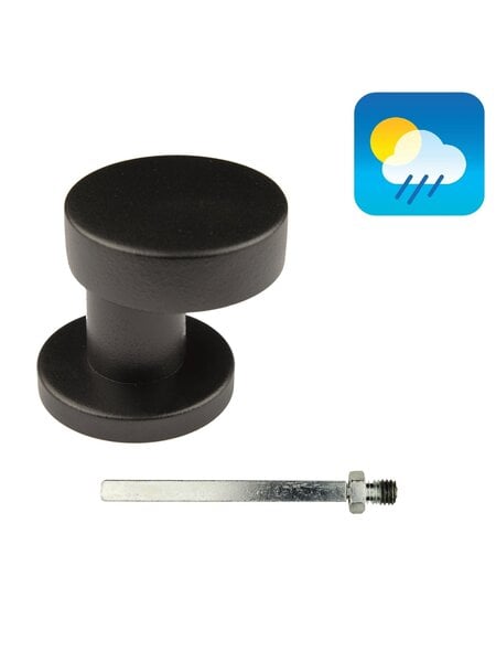 HDD Knop top PLAT SCHUIN op rozas zwart - structuur UV - vast