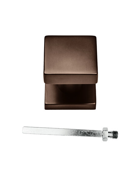 HDD Vaste knop Top Carré mat brons op rozas