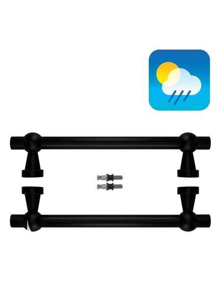 HDD Deurgrepen Raily 300 zwart UV structuur paar voor glas
