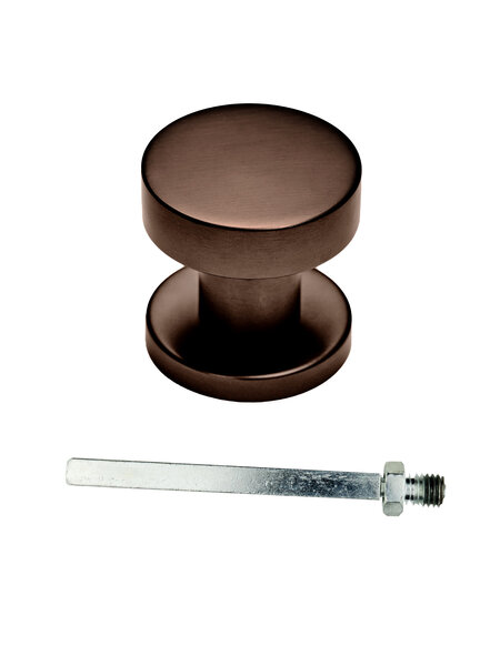 HDD Knop top PLAT op rozas - vast - mat brons