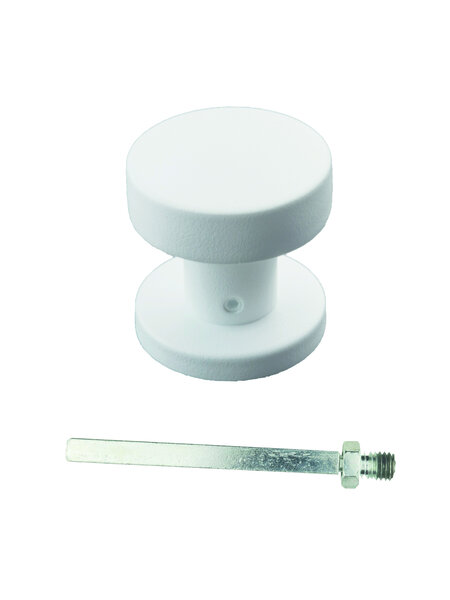 HDD Knop top PLAT op rozas - vast - Wit