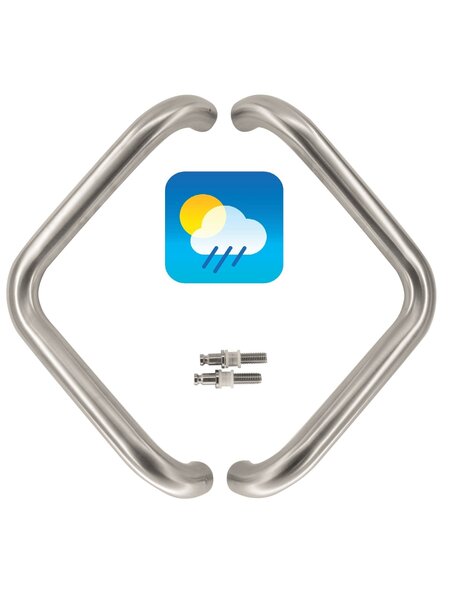HDD Deurgreep V 30/350 - RVS - paar voor glas