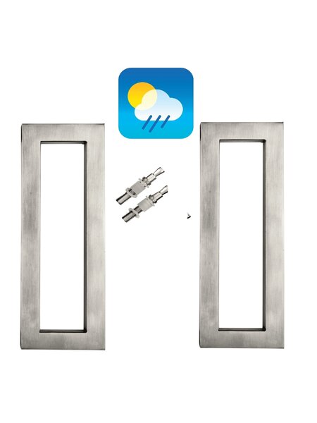 HDD Deurgreep "Qube" - RVS- paar voor glas