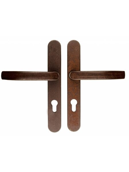 HDD Veiligheidsgarnituur op schild - deurklink + deurklink - Roest