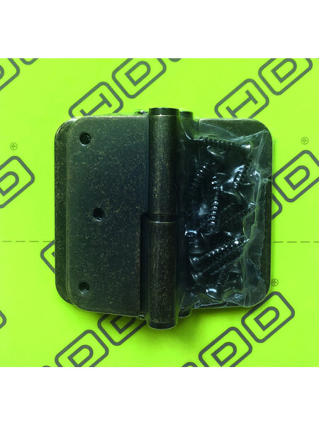 HDD Paumelles skin 80x80x2.5 old brass 3 stuks + schroeven - HDD