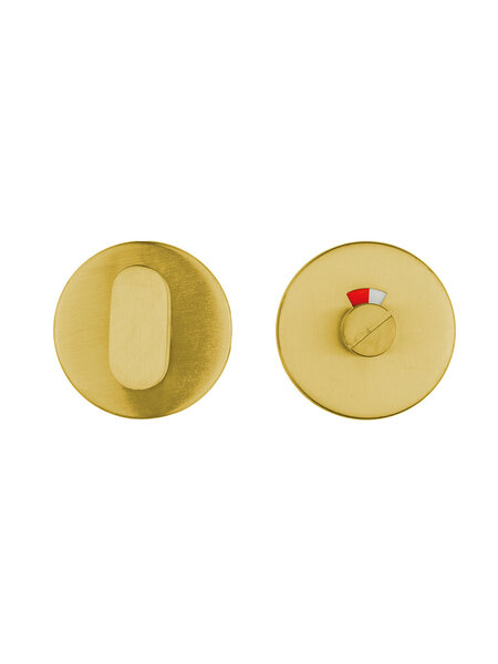 HDD WC garnituur rond Shape mat koper met rood/wit indicator