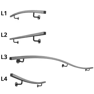Gebogene Geländerset Quadratisch