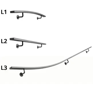 Gebogene Geländerset Flach