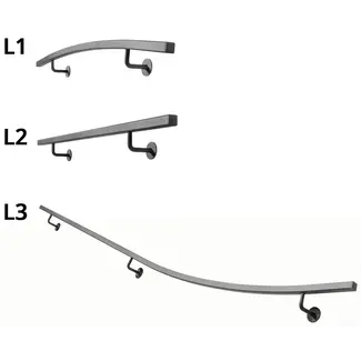 Gebogene Geländerset Quadratisch