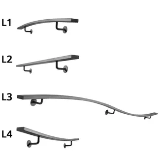 Gebogene Geländerset Flach