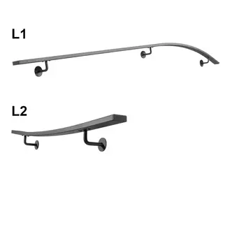 Gebogene Geländerset Flach