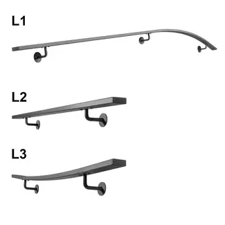 Gebogene Geländerset Flach