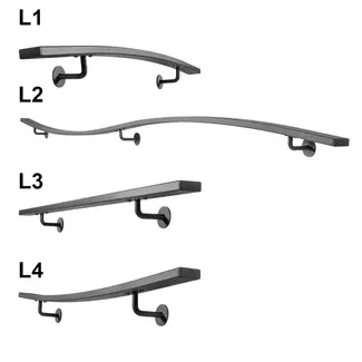 Gebogene Geländerset Flach
