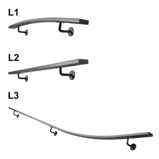 Gebogene Geländerset Flach