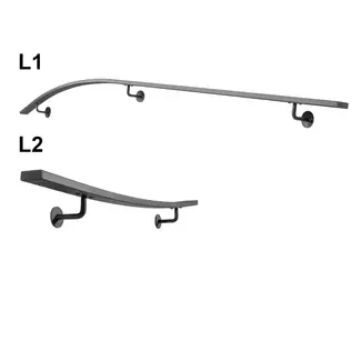 Gebogene Geländerset Flach