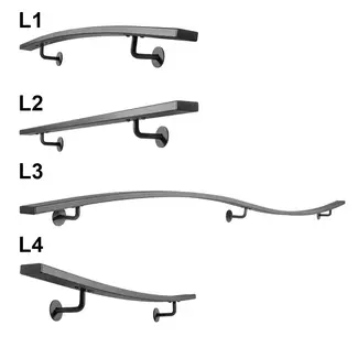 Gebogene Geländerset Flach