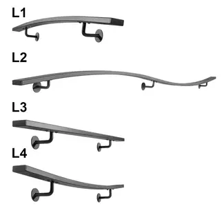 Gebogene Geländerset Flach