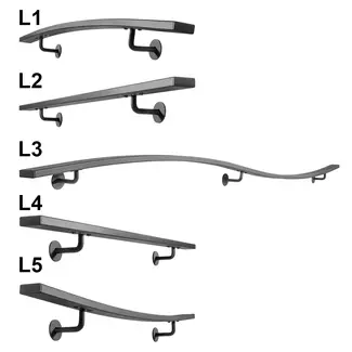 Gebogene Geländerset Flach