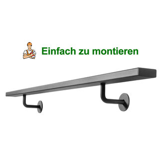 Schwarz Stahl Geländer Flach Design