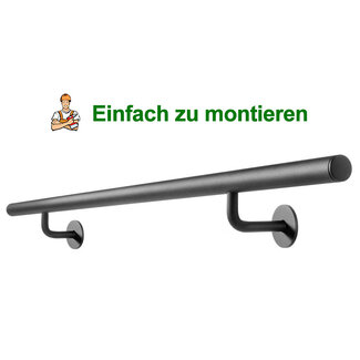 Schwarz Stahl Geländer Rund Design