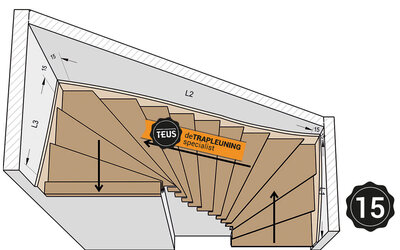 Unteres und oberes Viertelpodesttreppe links