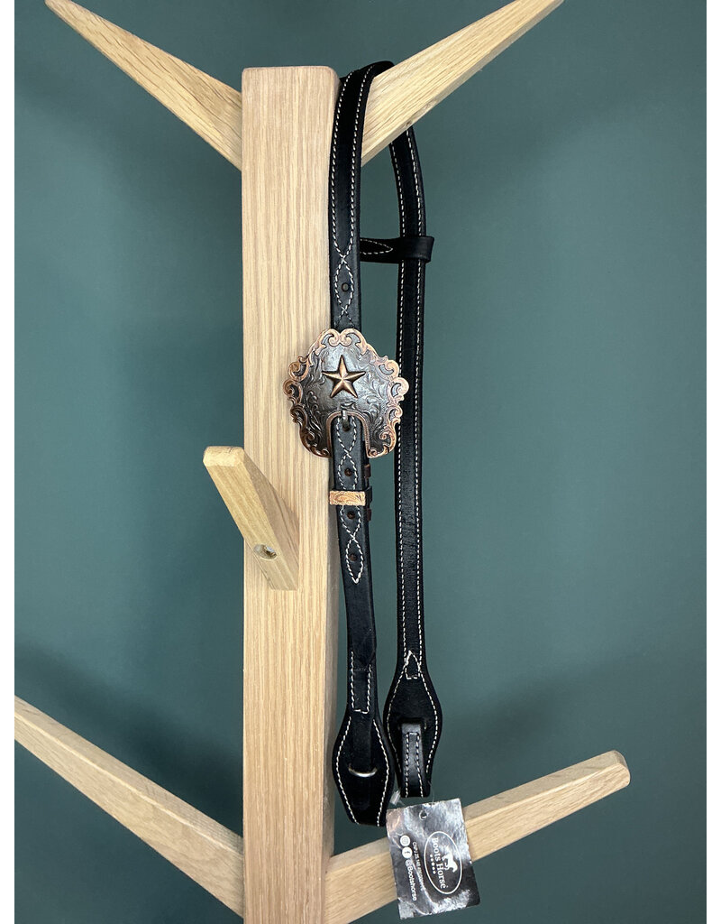 one ear hoofdstel black star concho