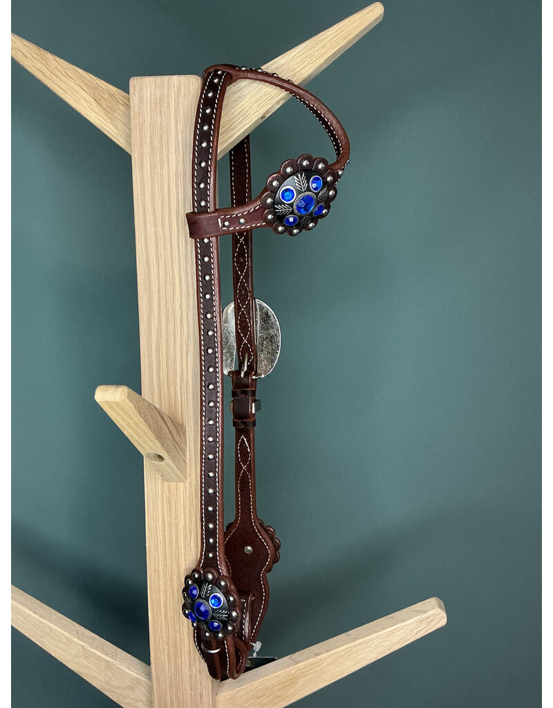 One ear hoofdstel royal Blauw chocolat