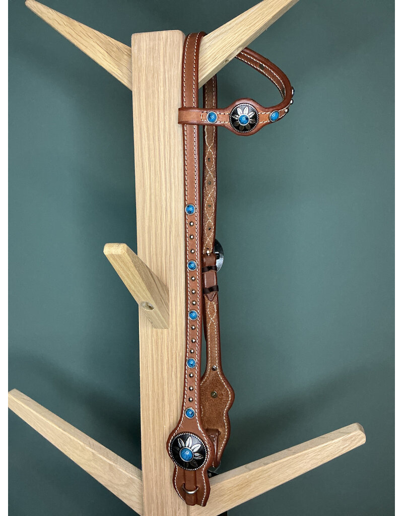 Bootshorse Hoofdstel 1ear studs turqois