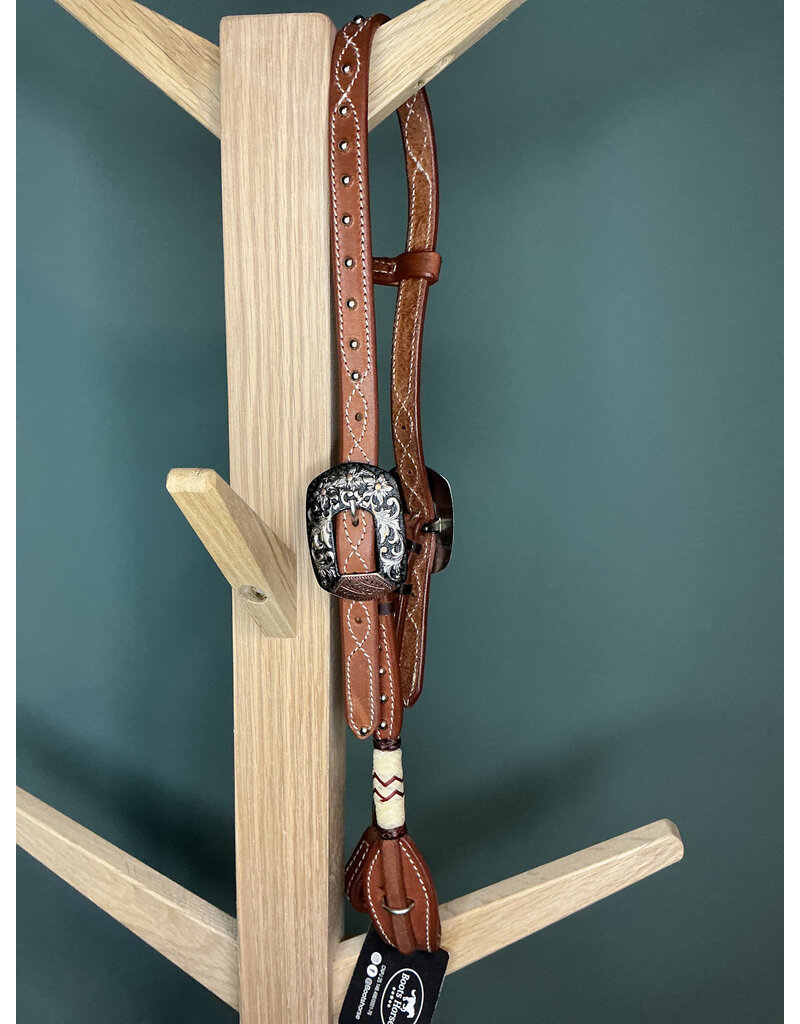 Bootshorse one ear hoofdstel studs rawhide