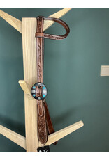 Bootshorse One ear hoofdstel tooled turqoise