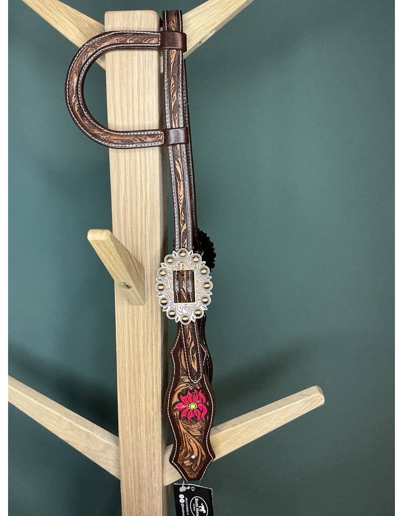 One ear hoofdstel tolled pink flower