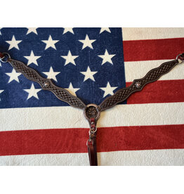 Twisted C Borstriem tooled concho chocolate brown