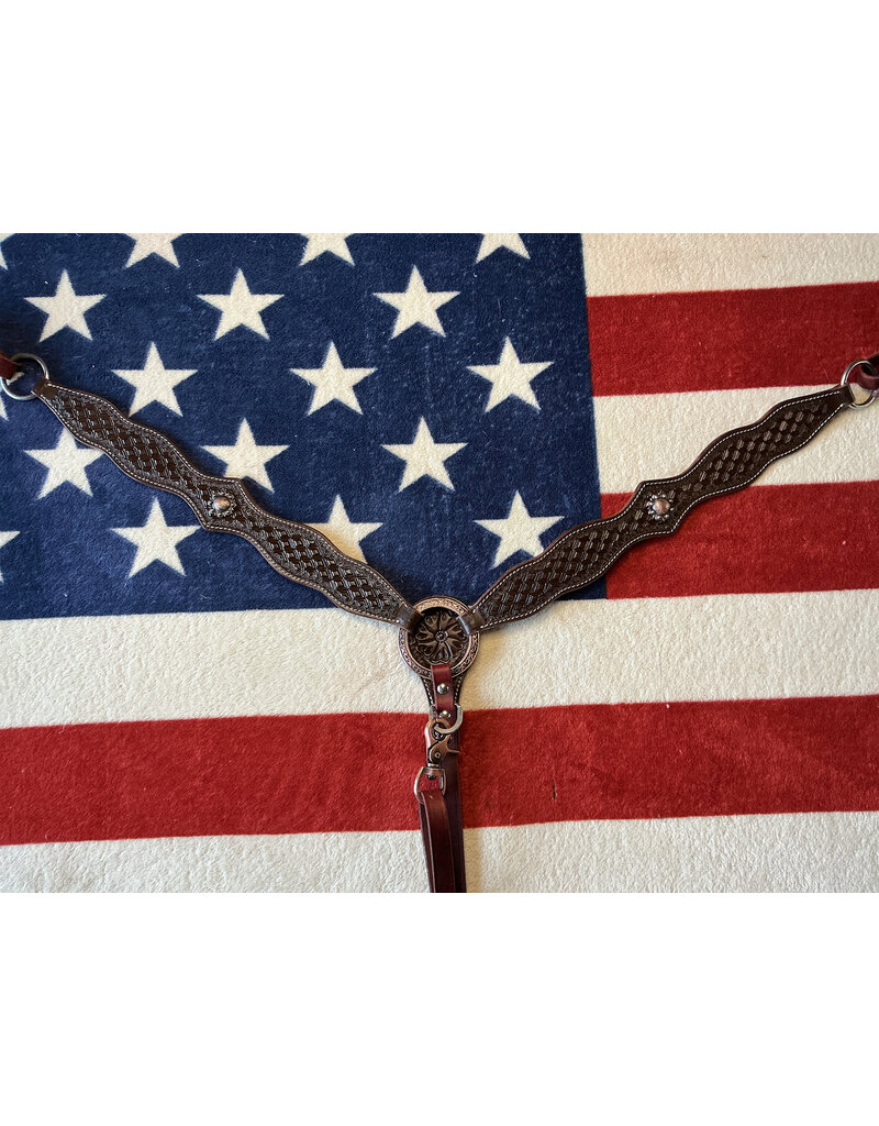 Twisted C Borstriem tooled concho chocolate brown