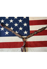 Twisted C borstriem tooled brown black with concho