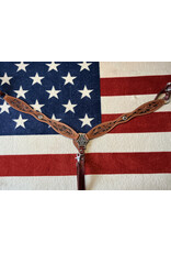 Twisted C Borstriem tooled flower concho