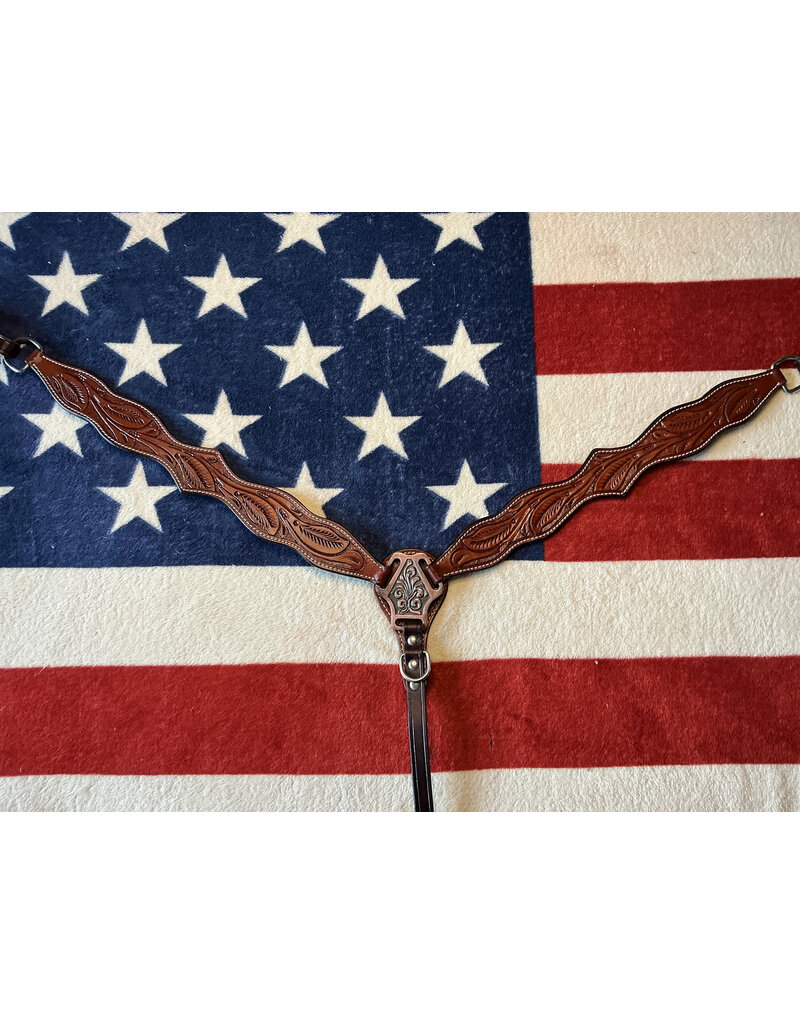 Twisted C Borstriem tooled medium brown